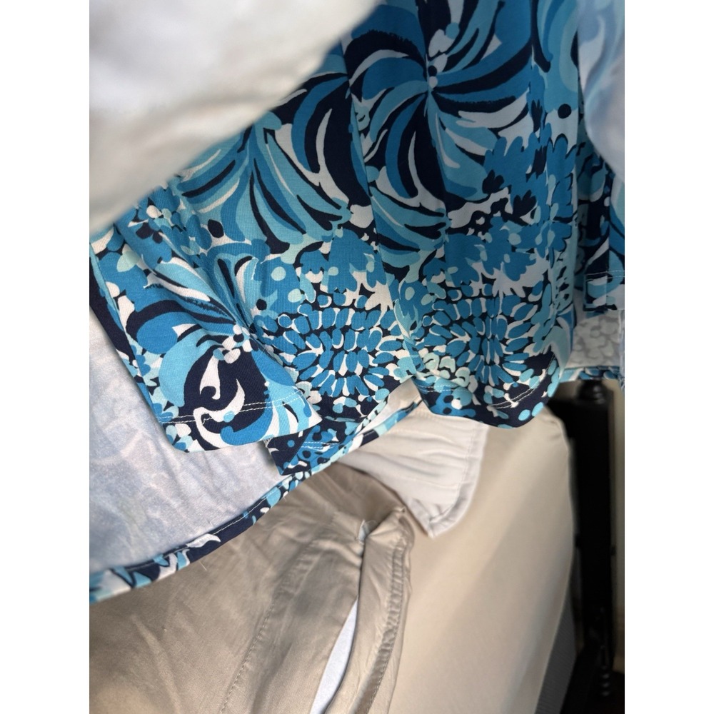 Lilly Pulitzer XXS Blue Floral Skirt Overlay Romper Long Sleeve Skort - Picture 5 of 7